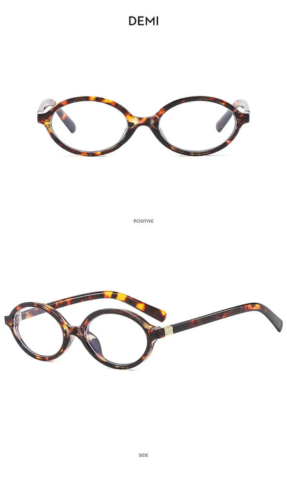 Vintage Oval Sunglasses – Luxury Designer Anti-Blue Light Glasses, Fashion Retro Eyewear for Women & Men, Leopard Frame