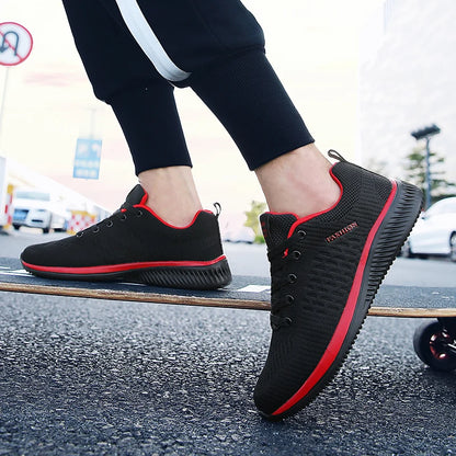 MAEDEF Athletic Shoes for Men – Black Knit Sneakers, Breathable Casual Running, Walking & Gym Shoes for Men & Women