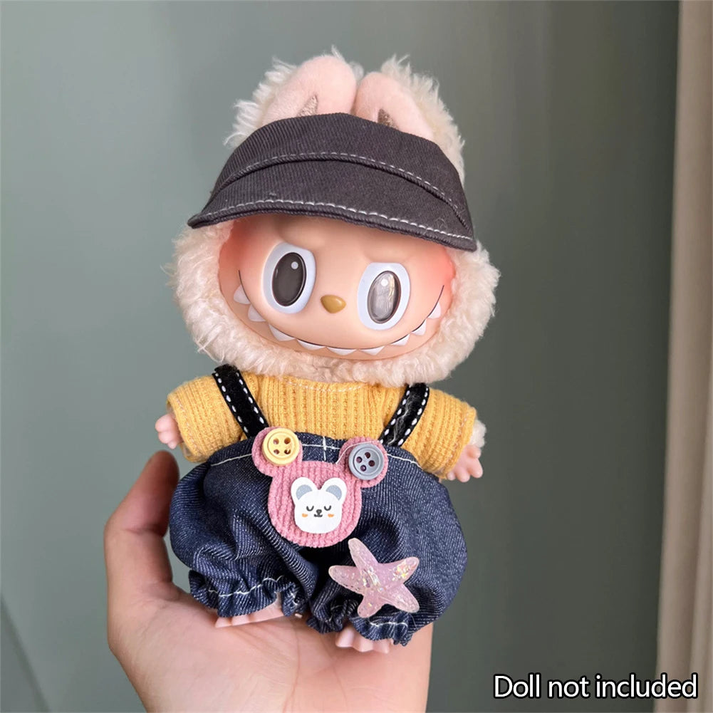 Fashion Labubu Clothes Outfit – Ropa Doll Accessories Suspenders Suit for 15cm & 17cm Labubu V1/V2 Plush Dolls
