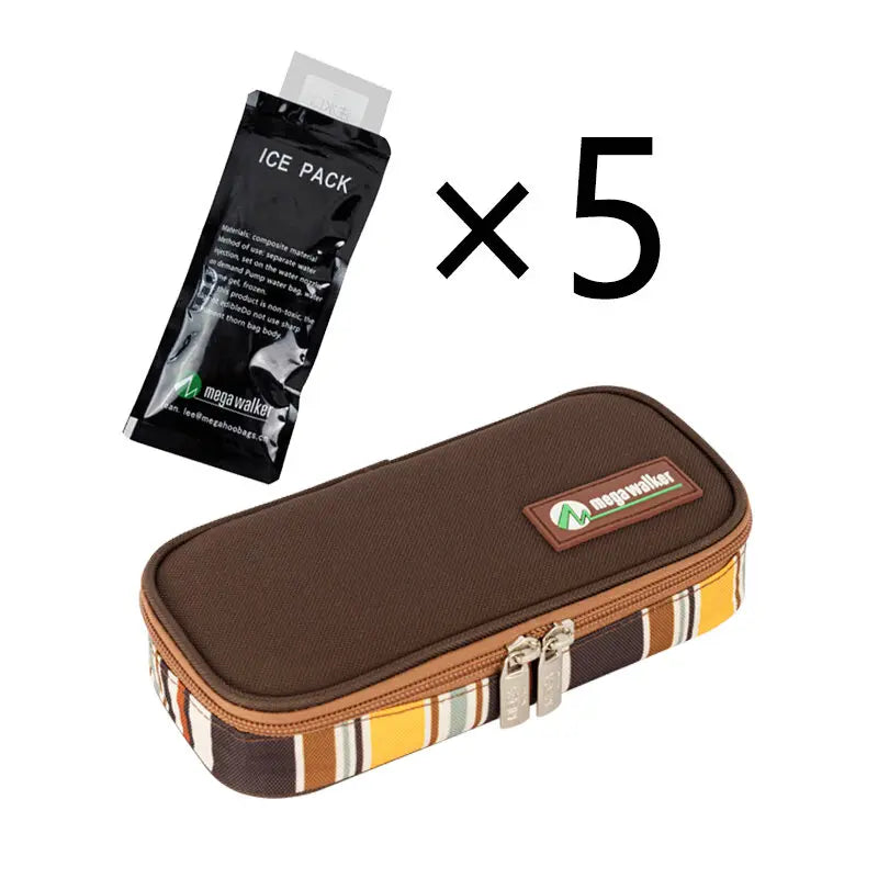 Portable Insulin Cooler Bag – Medium Size Insulated Diabetic Travel Case with Aluminum Foil & Nylon Fabric Ice Storage Protection Bag