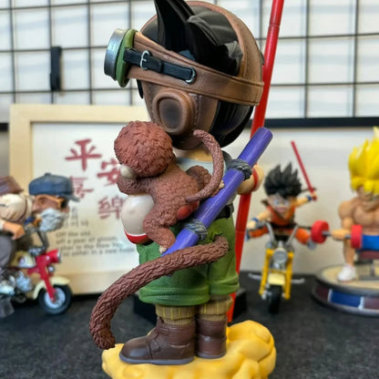 Dragon Ball Kid Goku PVC Figure - Flying Nimbus Cloud & Power Pole Anime Statue for Desk Decoration and Collectible Gifts