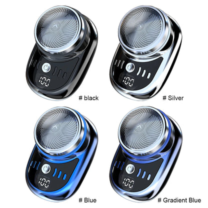Mini Electric Shaver — Portable USB Rechargeable Travel Razor with Digital Display & Detachable Head for Beard