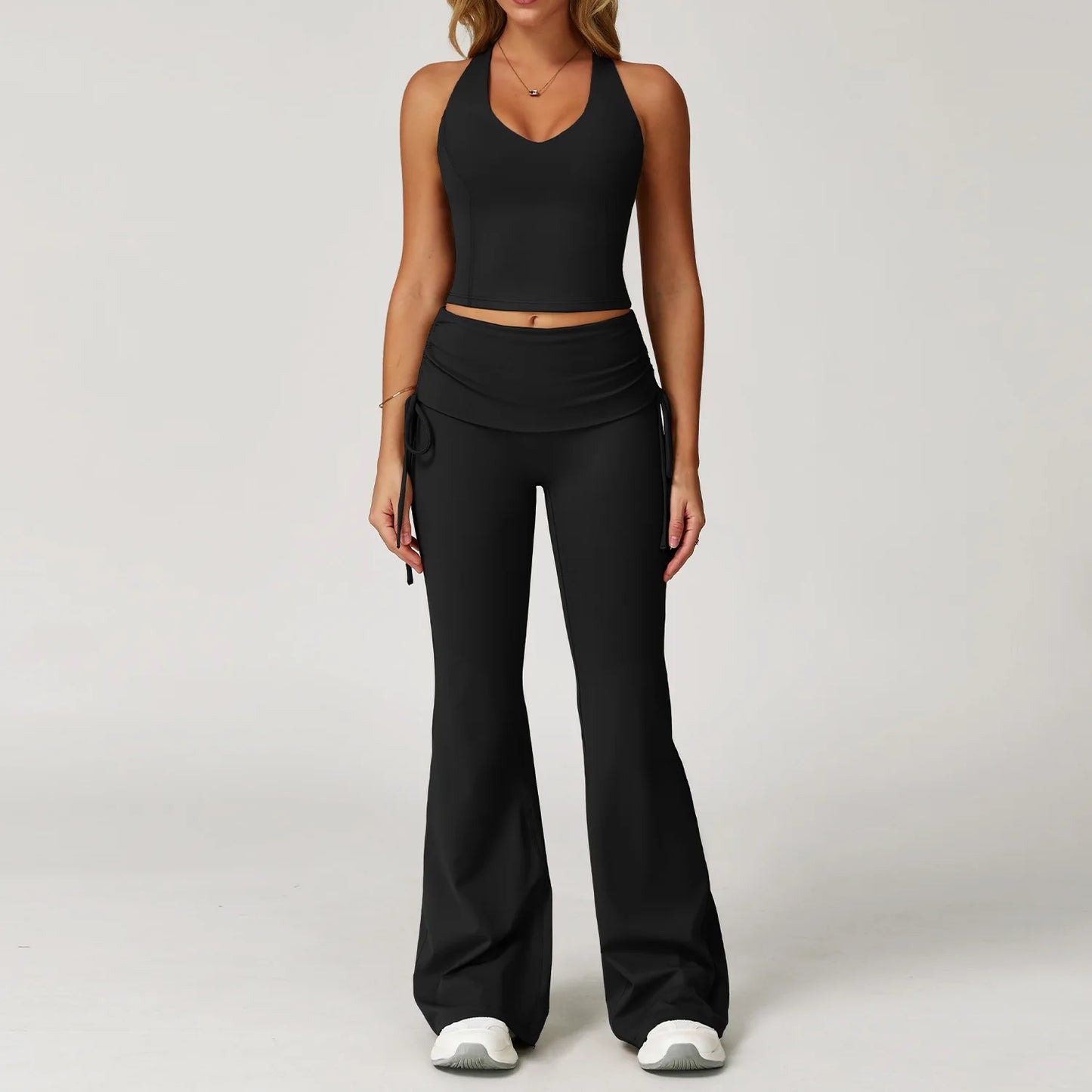 Women’s 2-Piece Tracksuit Yoga Set – High Waist Leggings & Sports Bra for Gym, Fitness & Athletic Wear