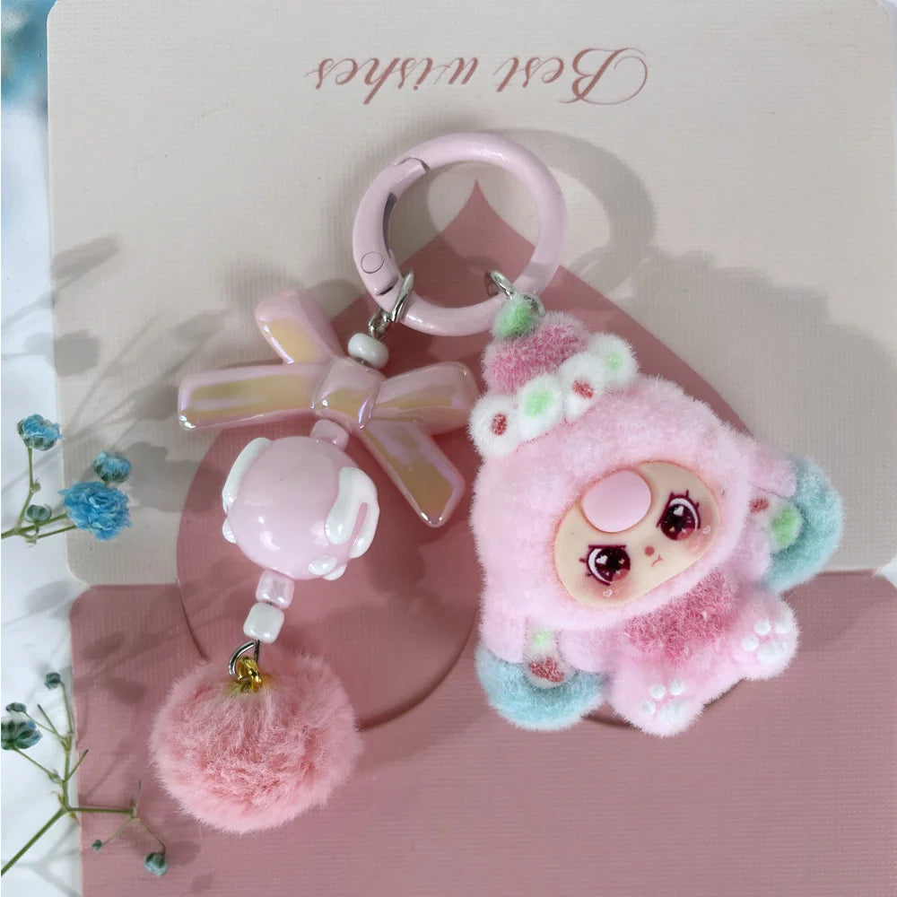 Kawaii Baby Three Cartoon Keychain - Mini Doll Bag Pendant, Cute DIY Accessory & Decorative Gift
