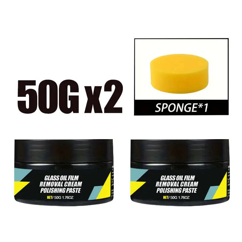 Car Glass Polish & Coating Kit – Windshield Oil Film Remover, Water Repellent & Anti-Rain Hydrophobic Cleaner
