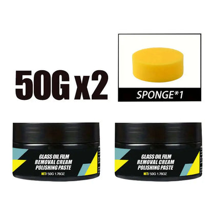 Car Glass Polish & Coating Kit – Windshield Oil Film Remover, Water Repellent & Anti-Rain Hydrophobic Cleaner