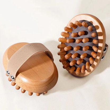 Wooden Anti-Cellulite Body Brush – Spa Air Cushion Massage Comb for Scalp & Essential Oil Therapy