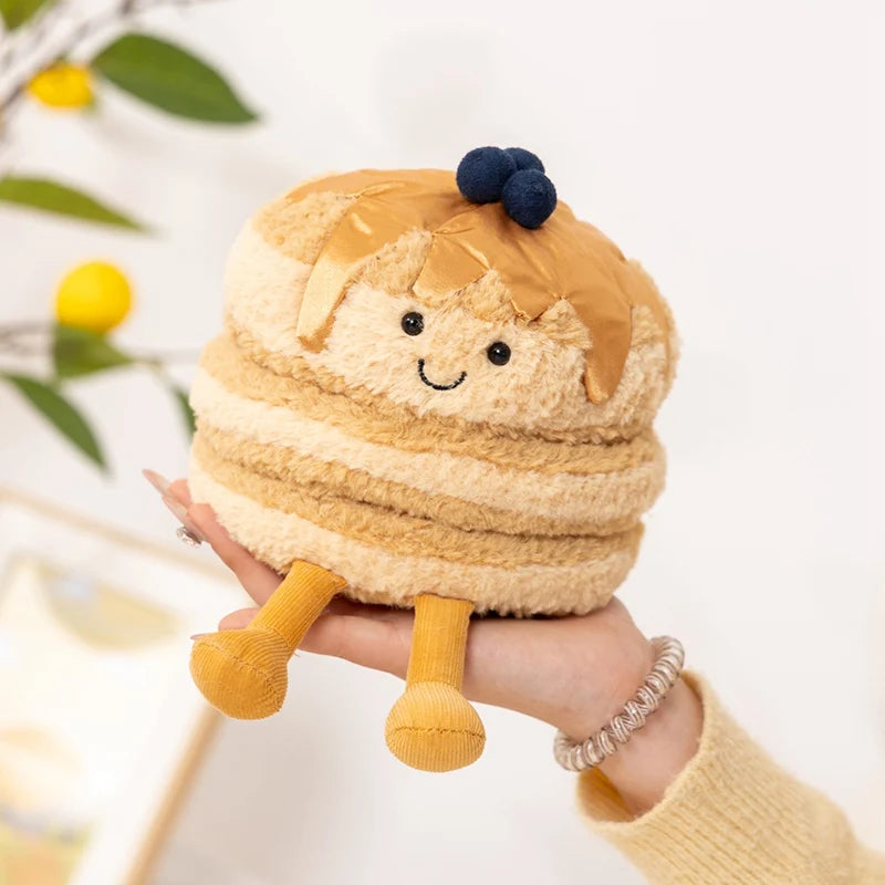 Cute Dessert Plush Toys – Soft Cake, Waffle, Pancake, Macaron, Éclair Stuffed Dolls for Kids Gift & Home Decor