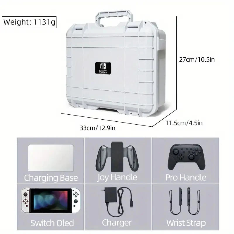 Explosion-Proof Hard EVA Suitcase for Nintendo Switch OLED - Waterproof Storage Bag with Shoulder Strap