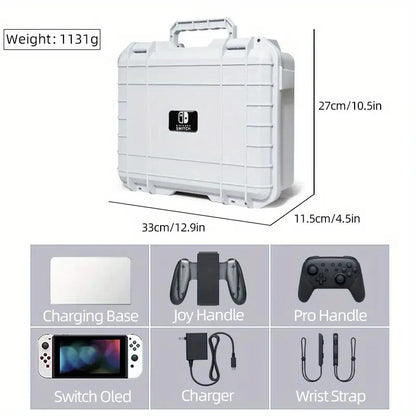 Explosion-Proof Hard EVA Suitcase for Nintendo Switch OLED - Waterproof Storage Bag with Shoulder Strap
