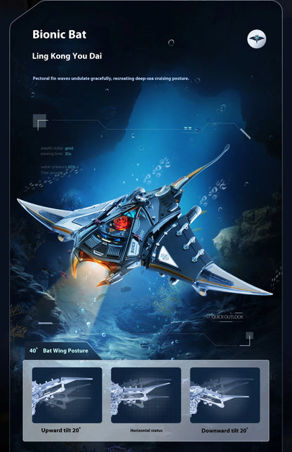 Mechanical Species Manta Ray Model – Trendy Assembly Figurine Toy, Boys’ Valentine’s Day Gift
