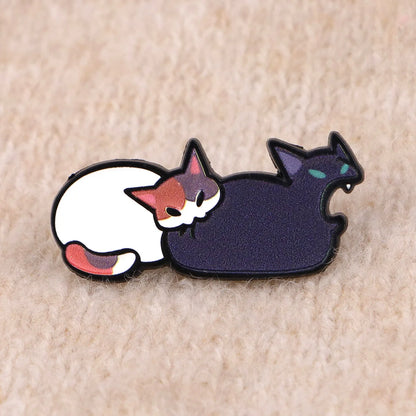 Starry Night Cat Brooch - Van Gogh-Inspired Enamel Pin Badge and Artistic Fashion Jewelry Gift