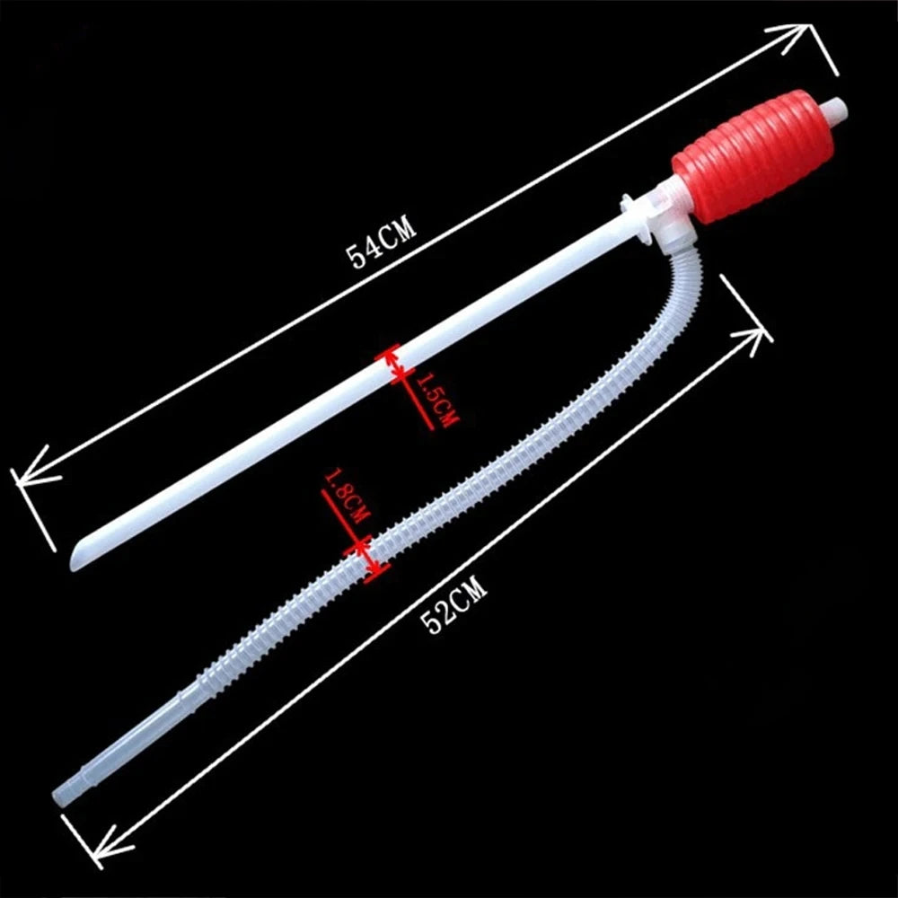 Manual Fuel Pump for Car & Truck - Gasoline, Diesel Transfer Siphon Pump with Funnel & Suction Cup