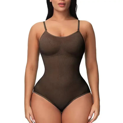 Women's Solid Seamless Shapewear Bodysuit - Tummy Control, Butt Lifting Slimming Body Shaper Underwear
