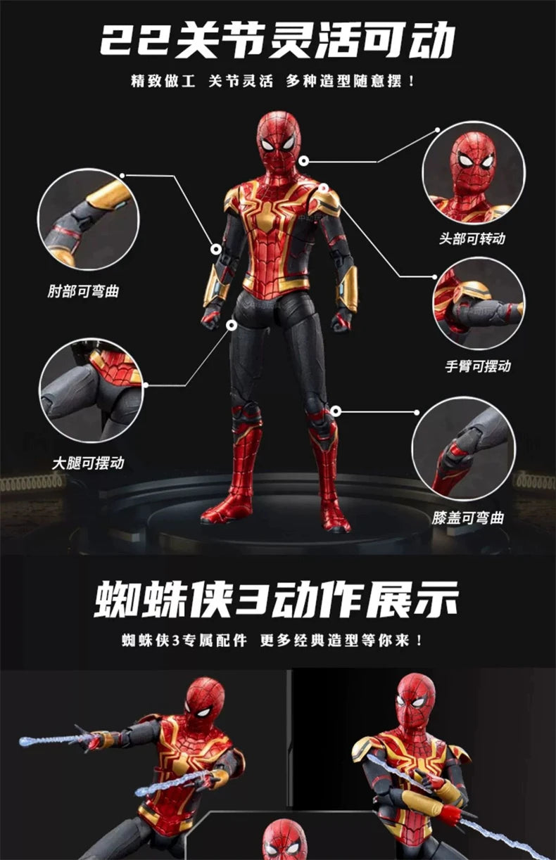 ZD Toys Spider-Man No Way Home 1/10 Action Figure – Peter Parker Gold Black Red Marvel Legends Collectible Toy