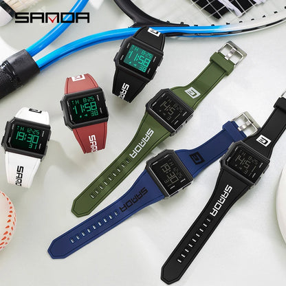 SANDA Brand Men’s Fashion Watch - Casual Sport LED Digital Wristwatch, Waterproof Military Clock, Relogio Masculino