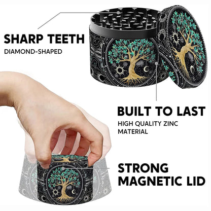 2.5" (63mm) 4-Layer Metal Herb Grinder — Zinc Alloy Tobacco & Spice Crusher for Smoking Accessories