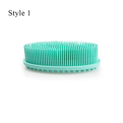 Exfoliating Silicone Bristle Sponge – Dead Skin Scrubber & Scalp Massager Bath Brush
