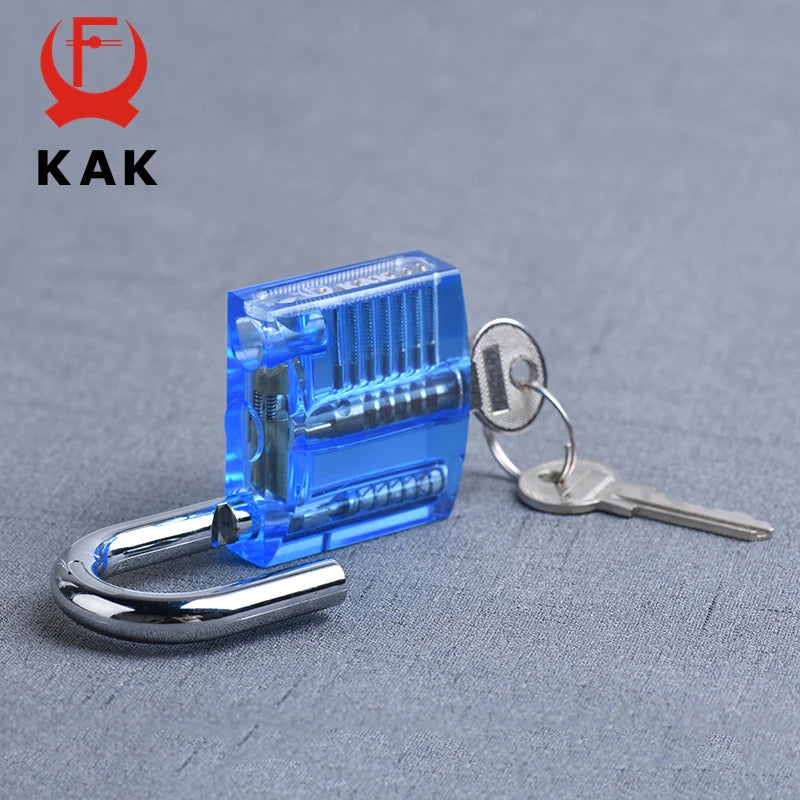 KAK Transparent Practice Padlock - DIY Cutaway Lock Picking Training Tool with Keys for Locksmith Practice