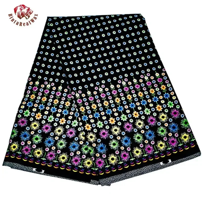 Bintarealwax Ankara Fabric - Wholesale Polyester Sewing Material for Women's Party Dresses FP6390
