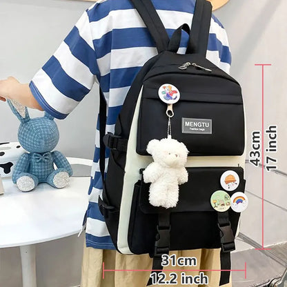 Women Fashion Backpack Set – Waterproof High-Capacity College Laptop School & Travel Bag for Trendy Girls