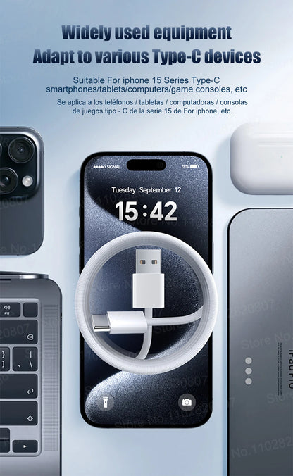 35W USB-C CarPlay Cable for iPhone 16 15 Pro Max – Fast Charging & Data Transfer
