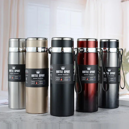 1000ml Stainless Steel Thermal Bottle – Double Wall Vacuum Insulated Leakproof Thermos for Coffee & Tea, Office Travel Flask