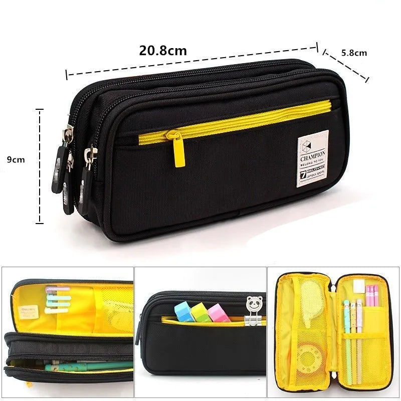 Large Capacity Pencil Case - Cute Pen Bag, Pen Box, and Storage for Boys & Girls - Ideal Gift for School and Office Supplies