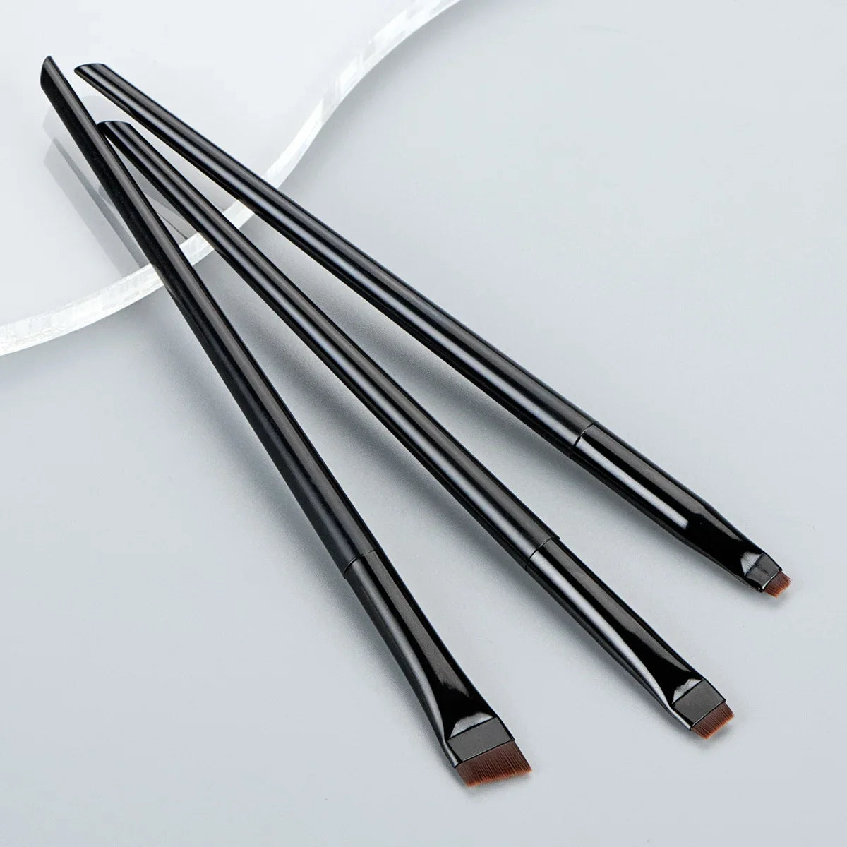 3 Pcs Eyeliner Brush Set – Oblique Head, Ultra-Thin Eyebrow & Eyeshadow Brushes for Precise Makeup Application