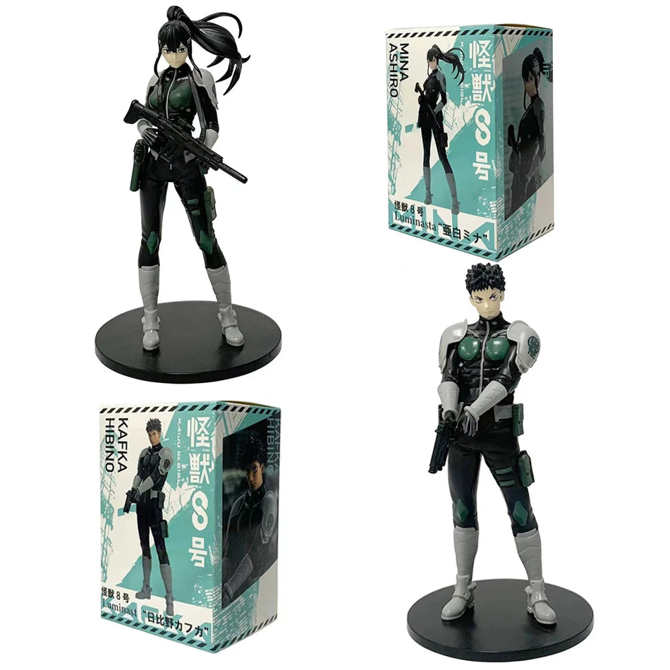In Stock 1-4PCS Kaiju No. 8 Anime Figures — Kafka Hibino & Mina Ashiro PVC Action Dolls Toy Model Gifts for Kids