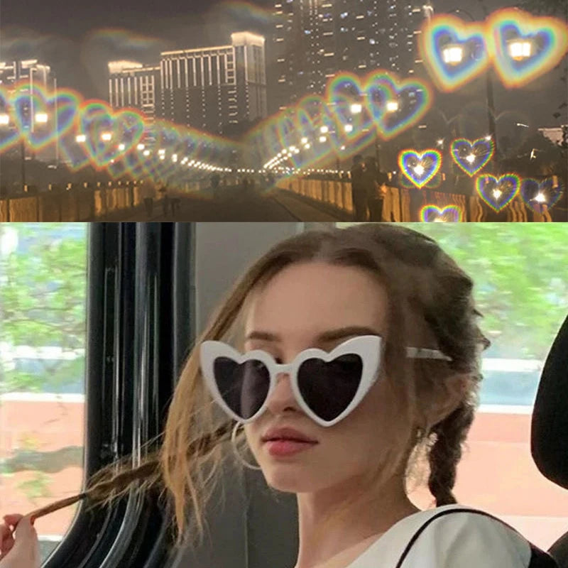 Women’s Fashion Heart-Shaped Glasses Watch - Nighttime Light Diffraction to Heart Shape, Stylish Female Sunglasses