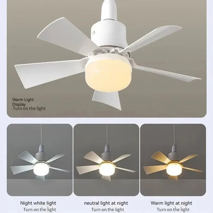 30W Ceiling Fan with LED Light – Dimmable Remote Control, E27 Base Smart Fan for Bedroom & Living Room
