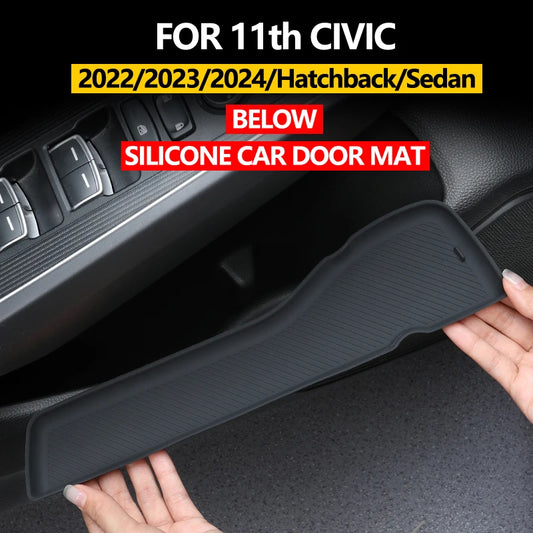 Honda Civic 11th Gen 2022–2025 Door Handle Anti-Slip & Storage Groove Pad Set – Black Interior Protection Accessories
