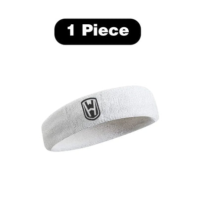WOSWEIR Cotton Sports Headband - Elastic Sweatband for Basketball, Gym, Tennis & Fitness Activities