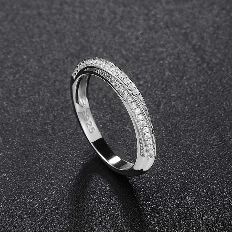 100% Pass Diamond Tester Pen & Moissanite Ring – Matching 925 Sterling Silver Wedding Band for Women