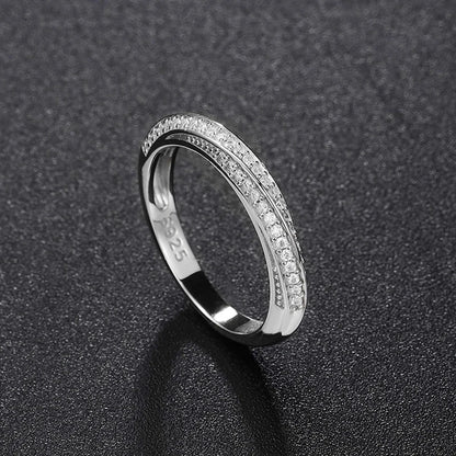 100% Pass Diamond Tester Pen & Moissanite Ring – Matching 925 Sterling Silver Wedding Band for Women
