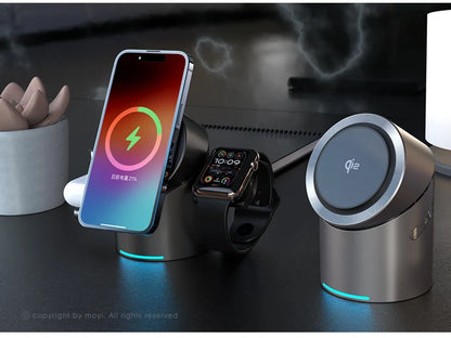 Truly Qi2 3-in-1 MagSafe Magnetic Touch Wireless Charger — Fast Charging Dock for iPhone, Android, Apple Watch & AirPods