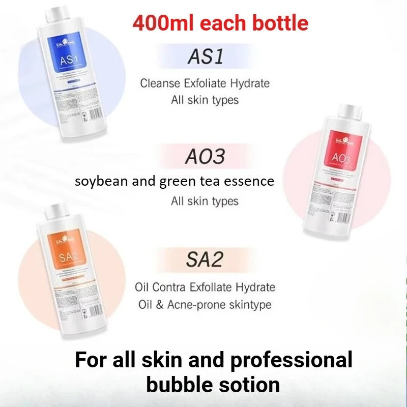 400ml Aqua Peel Solution AS1 SA2 AO3 Facial Machine Skin Deep Cleansing Serum Exfoliating Hydrating Replenish Water Treatment Fluid