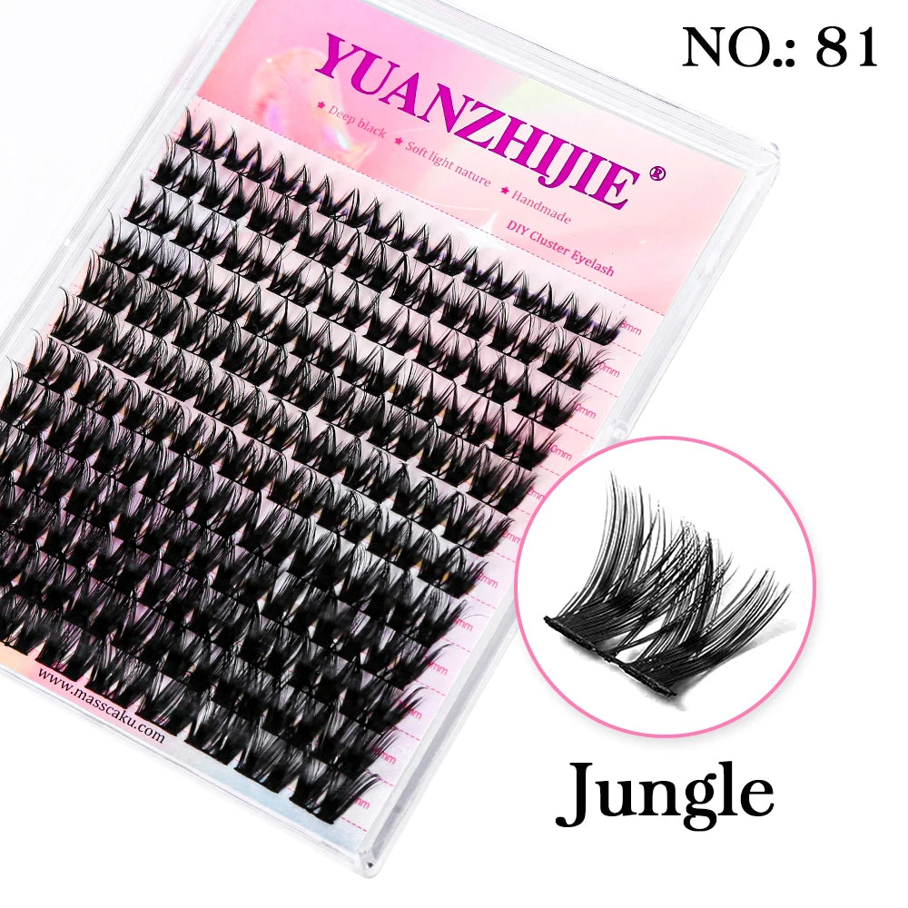 DIY 144 Cluster Lashes – Natural C/D Curl Individual Mink Eyelashes, Free Shipping, Home Makeup Supplies