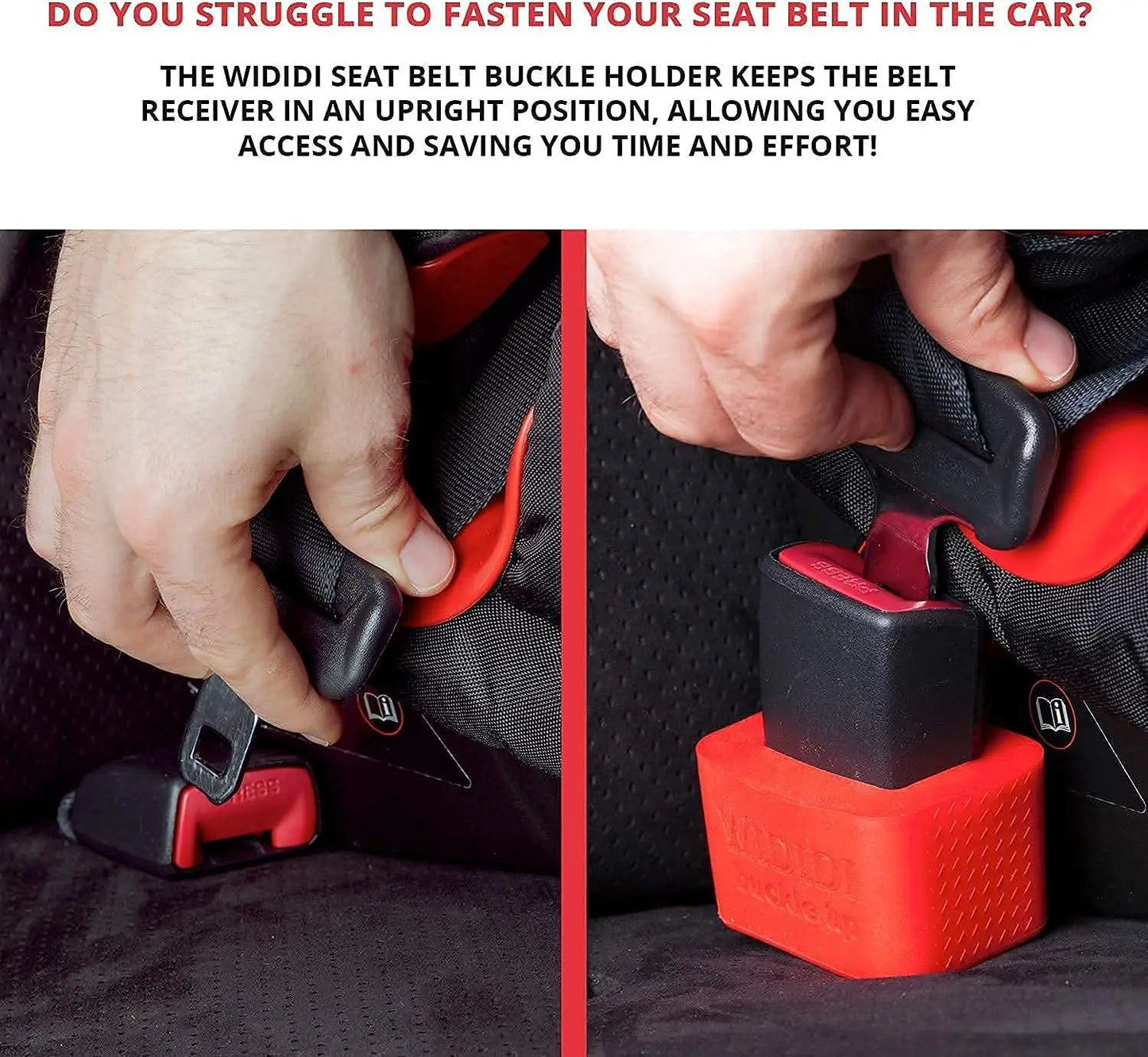 Buckle Up Car Seatbelt Guard - Durable Silicone Seat Belt Holder for Kids - Essential Car Accessory for Safety