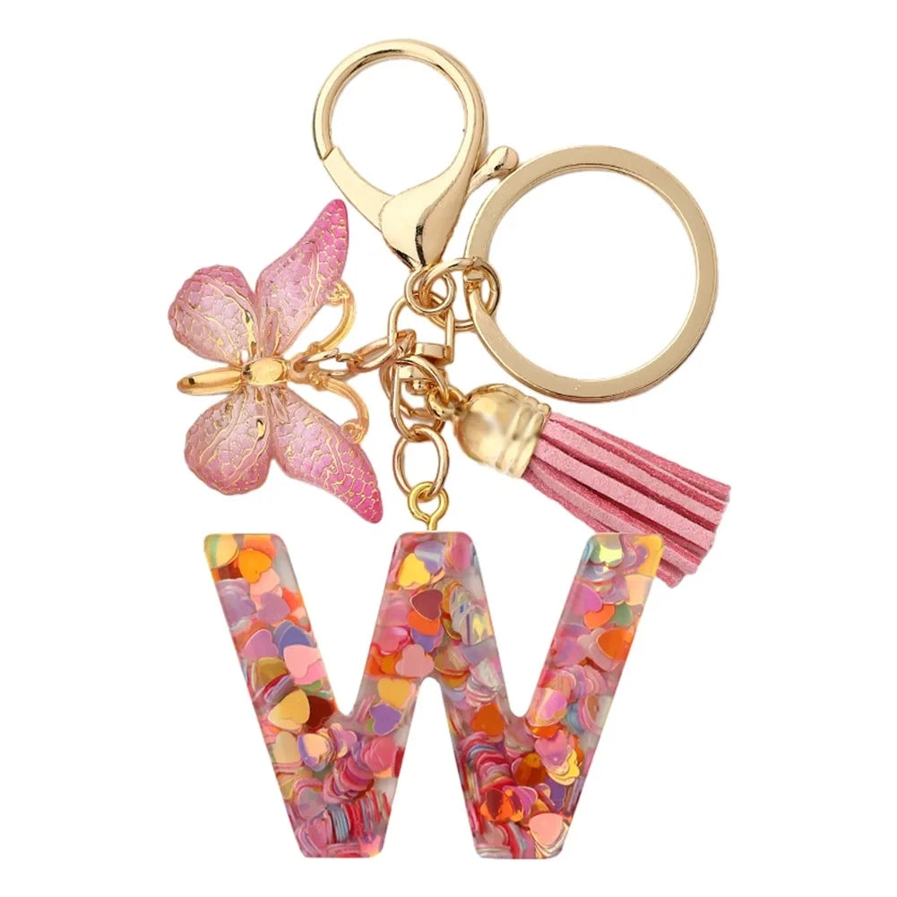 A-Z Letter Keychain - Personalized Metal Initial Pendant for Women, Car Keys & Bag Accessories