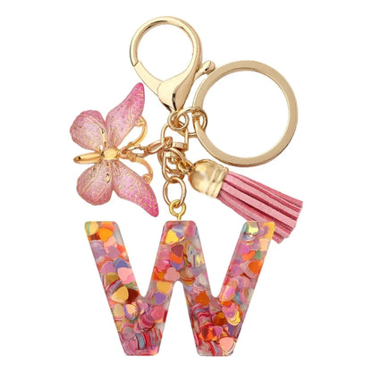 A-Z Letter Keychain - Personalized Metal Initial Pendant for Women, Car Keys & Bag Accessories