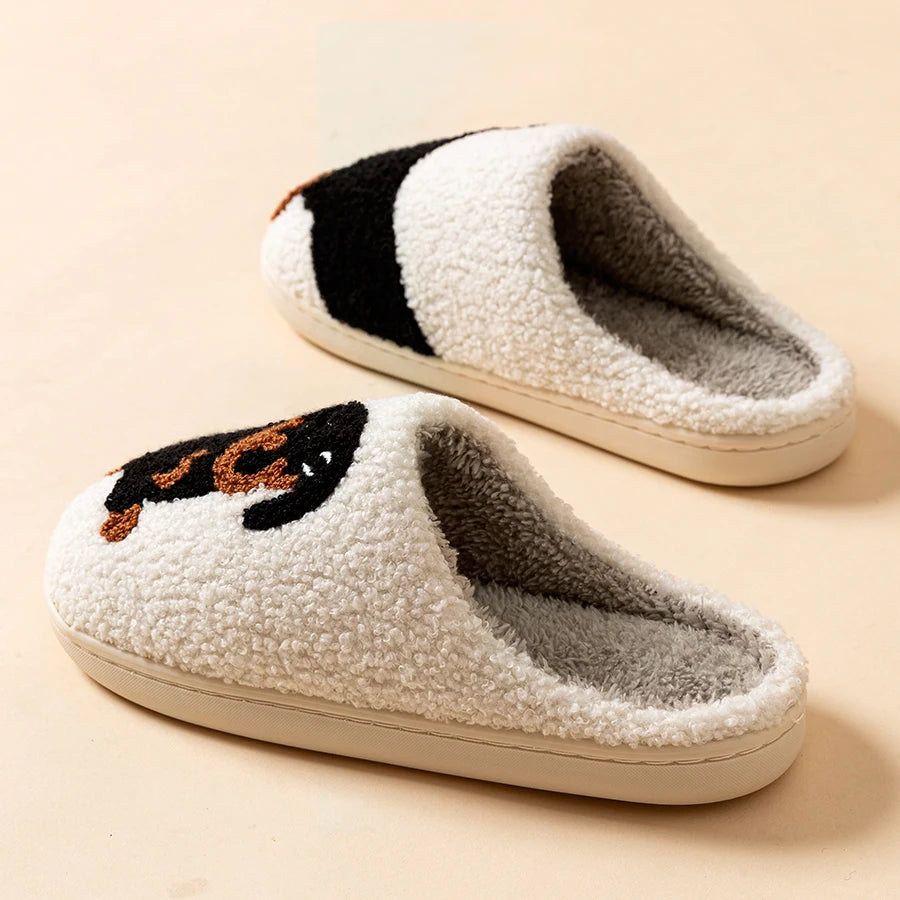 Cartoon Dachshund Dog Women’s Slippers — Cute Indoor Winter Cotton Shoes, Warm, Comfortable & Lightweight Bedroom Footwear
