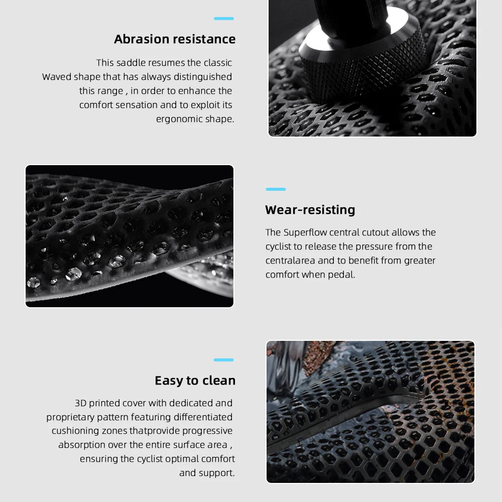 RYET Ultra Full Carbon 3D Printed Bike Saddle — 145mm Lightweight MTB Seat with High Modulus Carbon Fiber Base