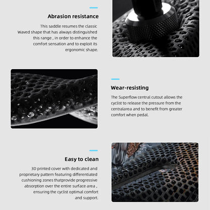 RYET Ultra Full Carbon 3D Printed Bike Saddle — 145mm Lightweight MTB Seat with High Modulus Carbon Fiber Base