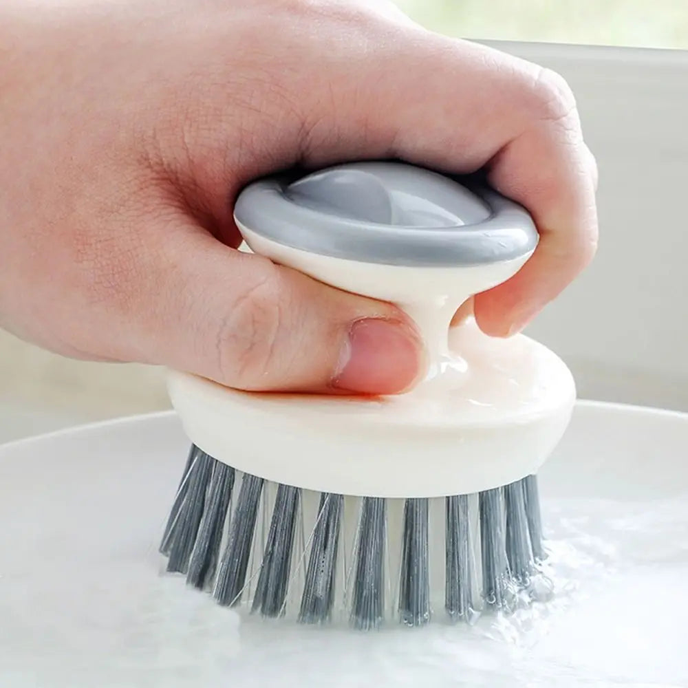 Multipurpose Dish Brush with Handle – Stiff Bristle Kitchen Scrubber for Cleaning Sink, Pots & Pans