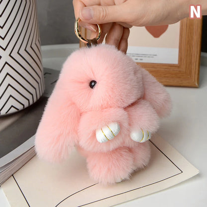 15cm Rabbit Fur Keychain - Soft Bag & Car Pendant Charm for Women, Jewelry Accessory Gift