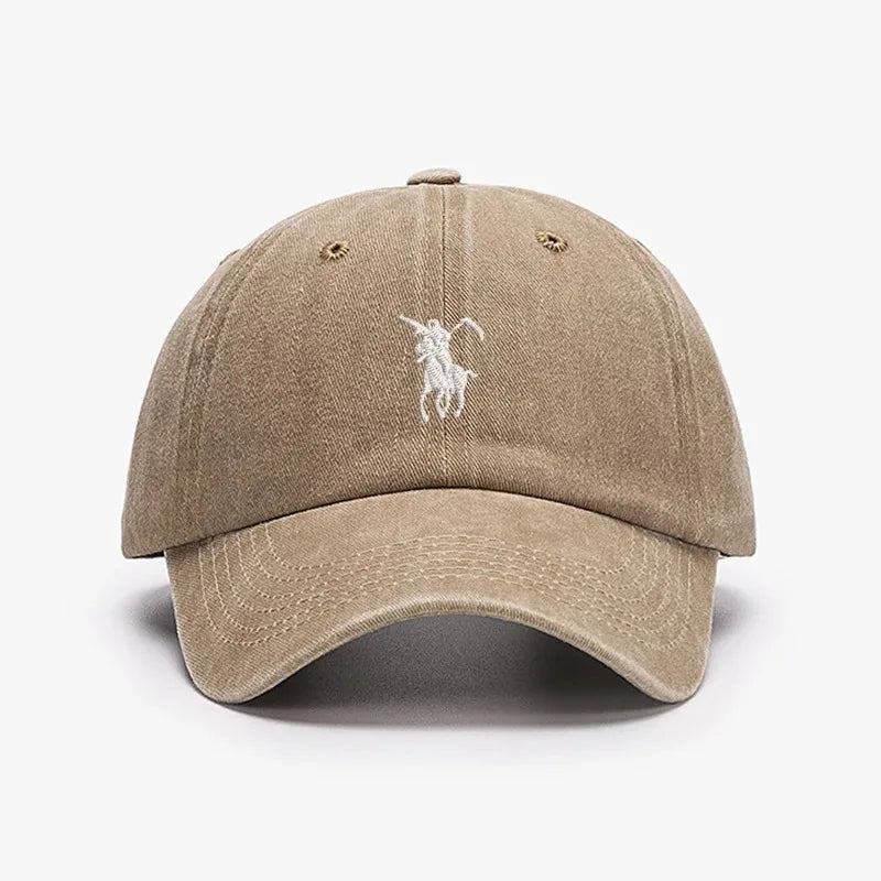 Washed Cotton Baseball Hat - Adjustable Soft Sunshade Cap with Printed Design for Men Women Boys and Girls