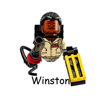 4-Piece Ghostbusters Action Figure Set – Egon, Peter, Winston, Zeddemore & Stay Puft Model Building Blocks Toys for Kids