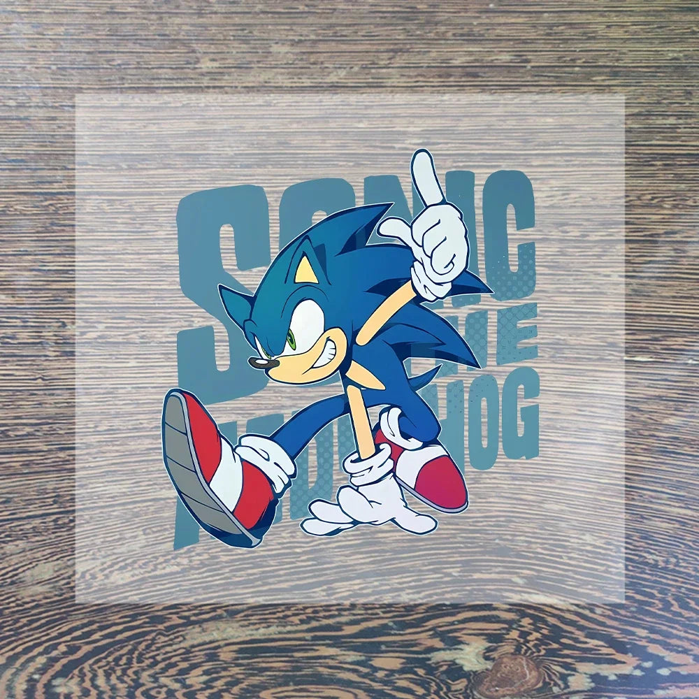 Sonic Cartoon Iron-On Patches – DIY Heat Transfer Anime Stickers for Clothing & Custom T-Shirts